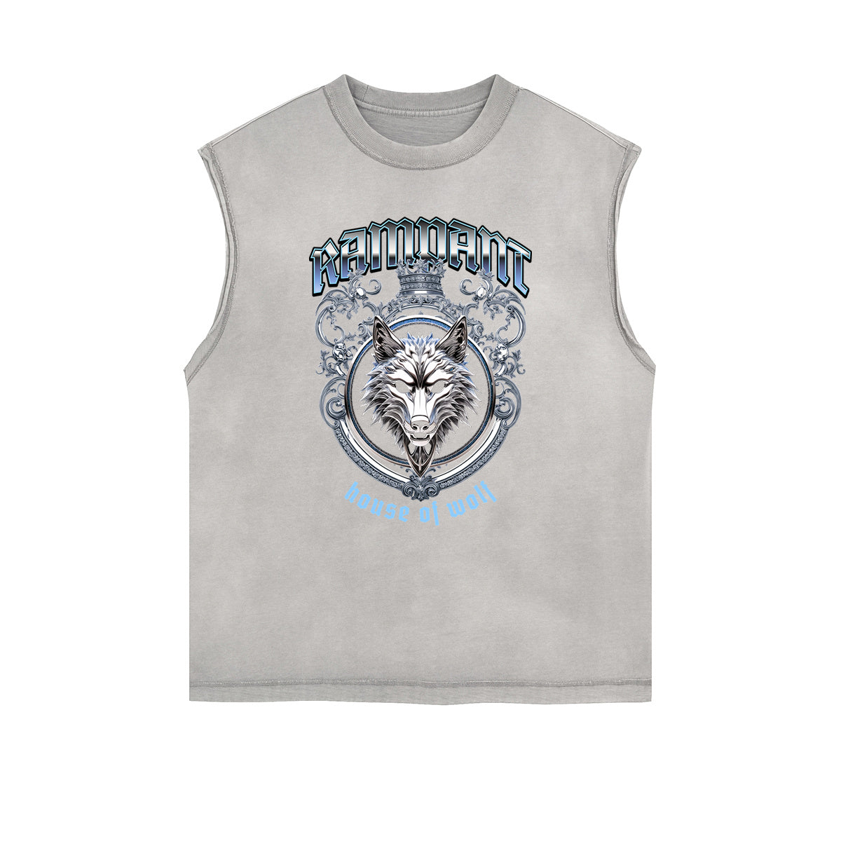 Camiseta sin mangas con gráfico abstracto y bordes deshilachados