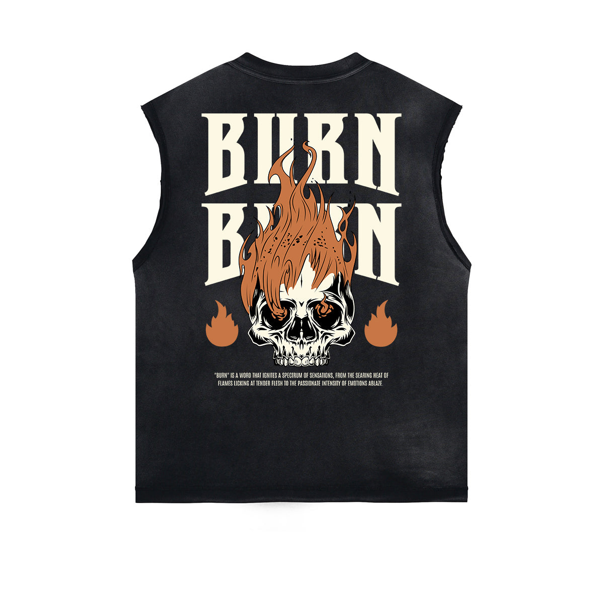 Distressed Sleeveless Guardian Pattern Tee