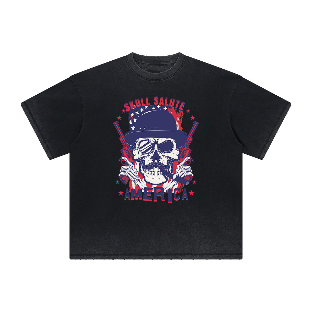 Vintage Frayed Guardian Pattern Tee