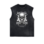 Distressed Sleeveless Guardian Pattern Tee