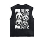 Distressed Sleeveless Guardian Pattern Tee