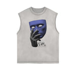 Frayed Edge Mask Graphic Tank Top