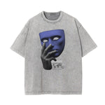 Washed Mask Graphic Cotton Tee