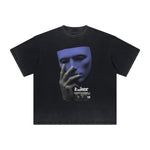 Thick Faded Mask Graphic T Shirt