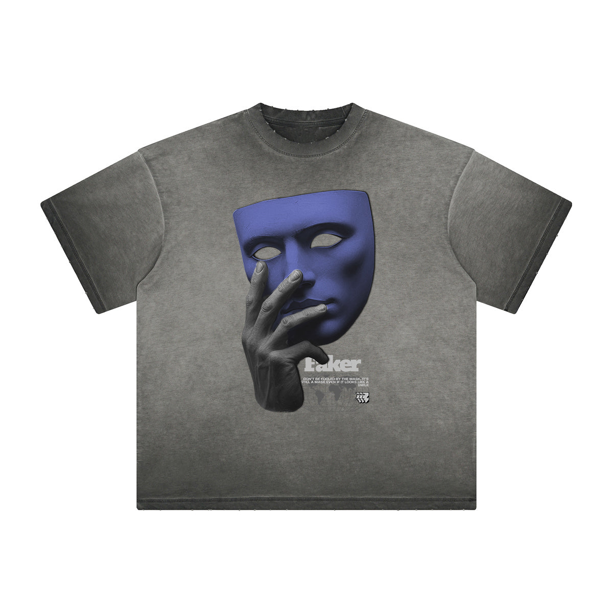 Vintage Frayed Mask Pattern Tee