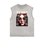 Frayed Edge Mask Graphic Tank Top