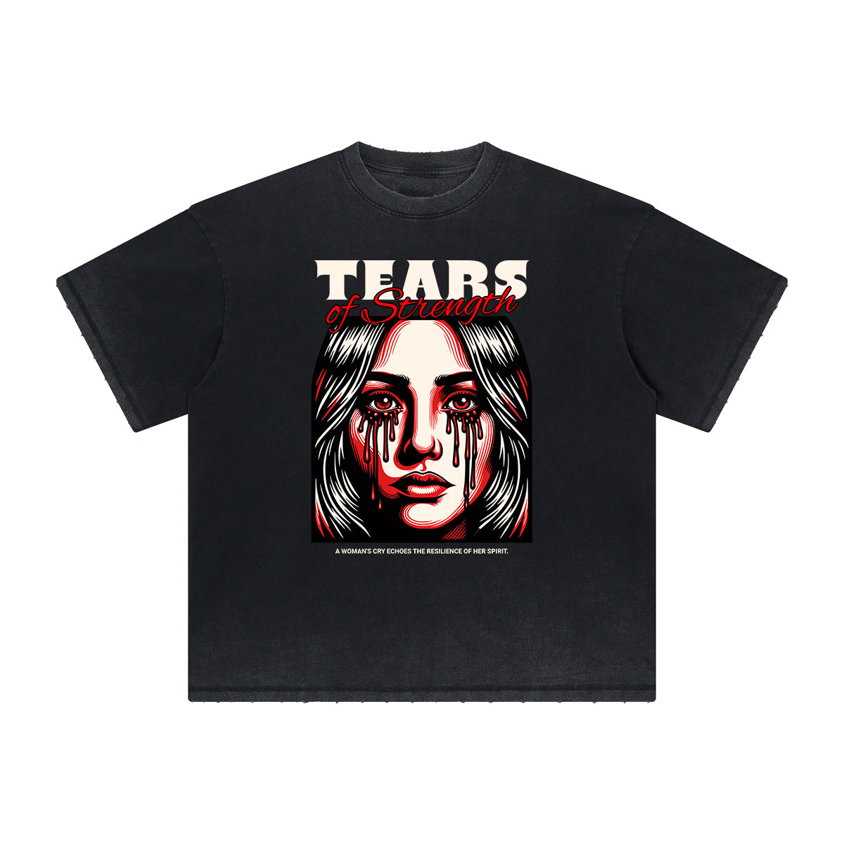 Thick Faded Mask Graphic T Shirt