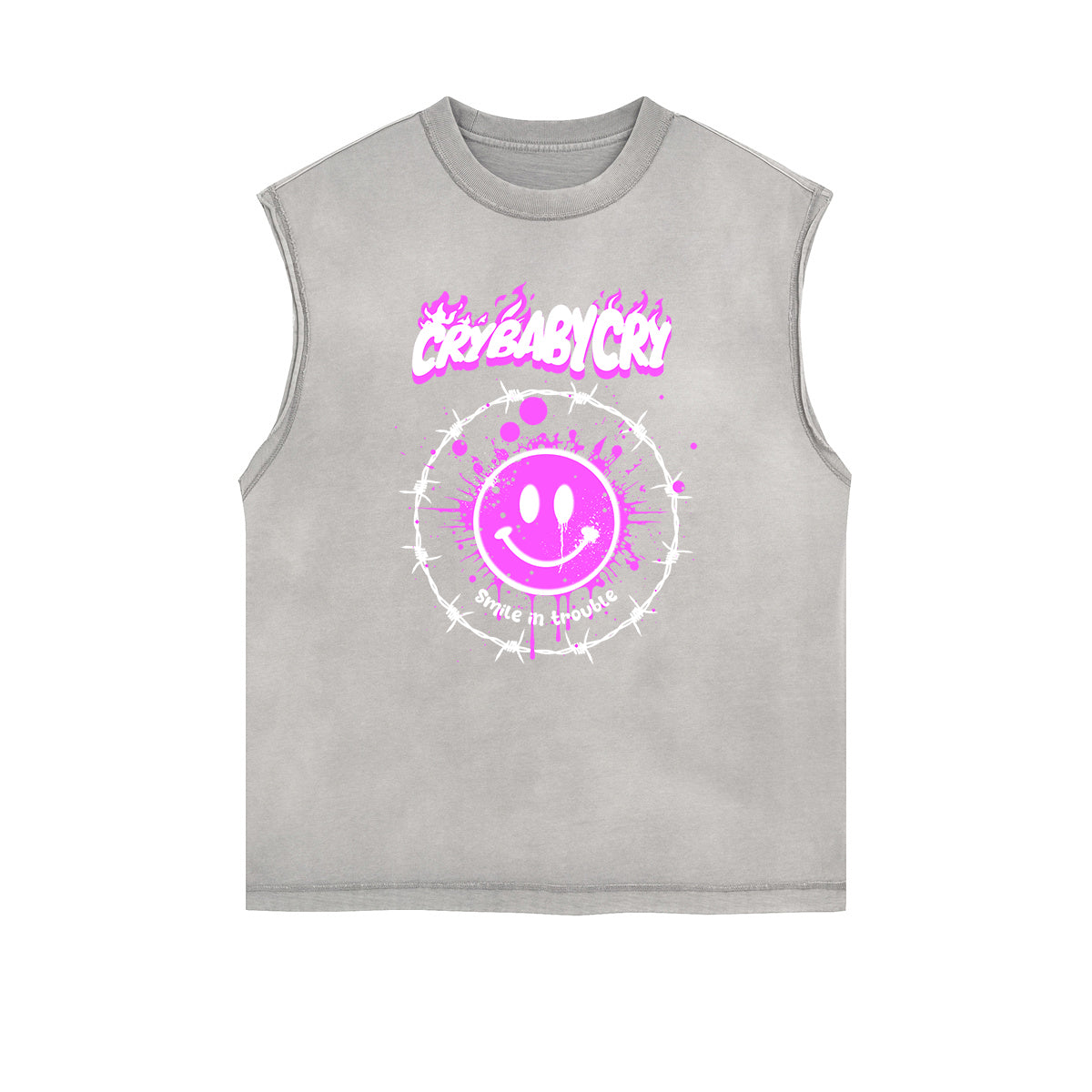 Frayed Edge Mask Graphic Tank Top