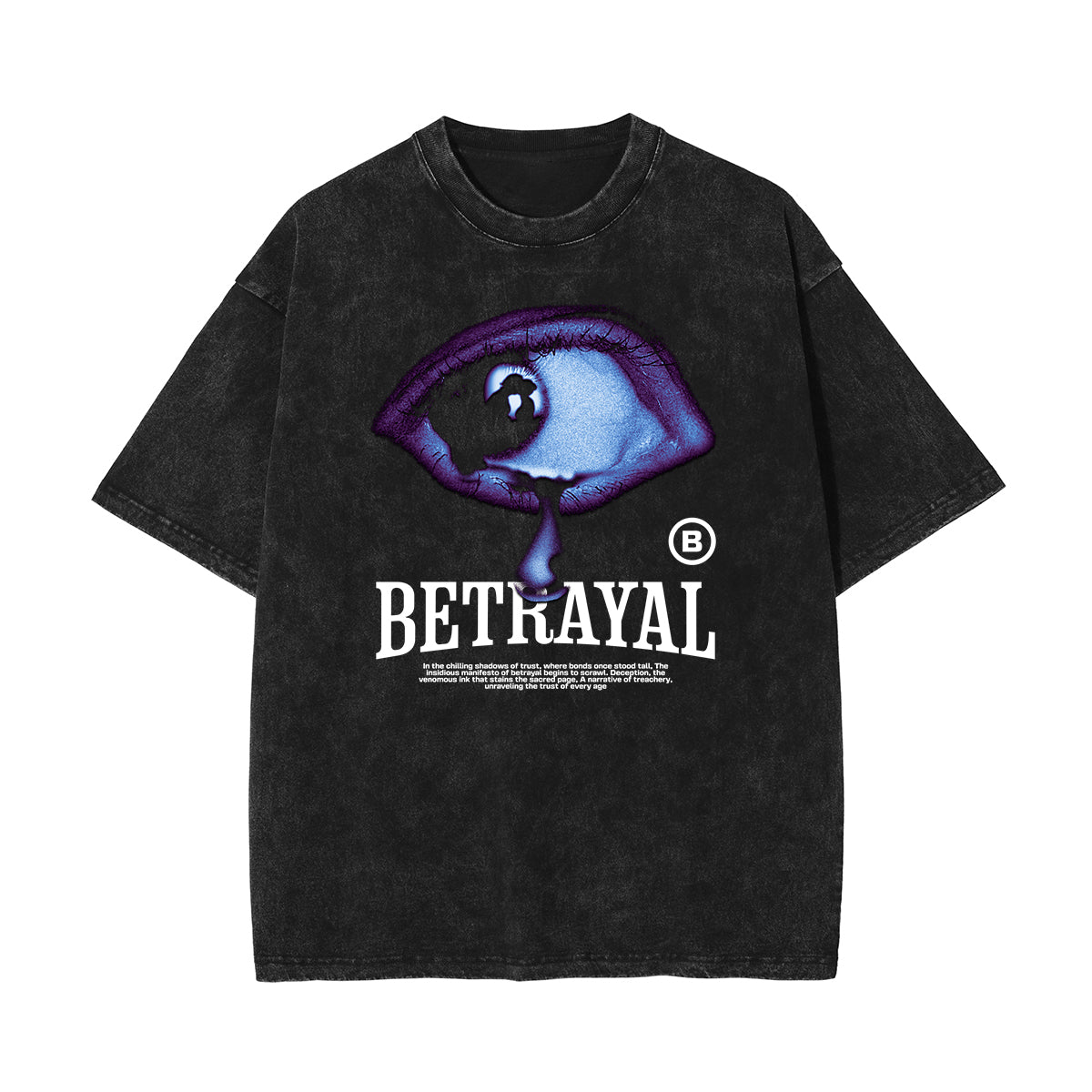 Stone Wash Mask Pattern T Shirt