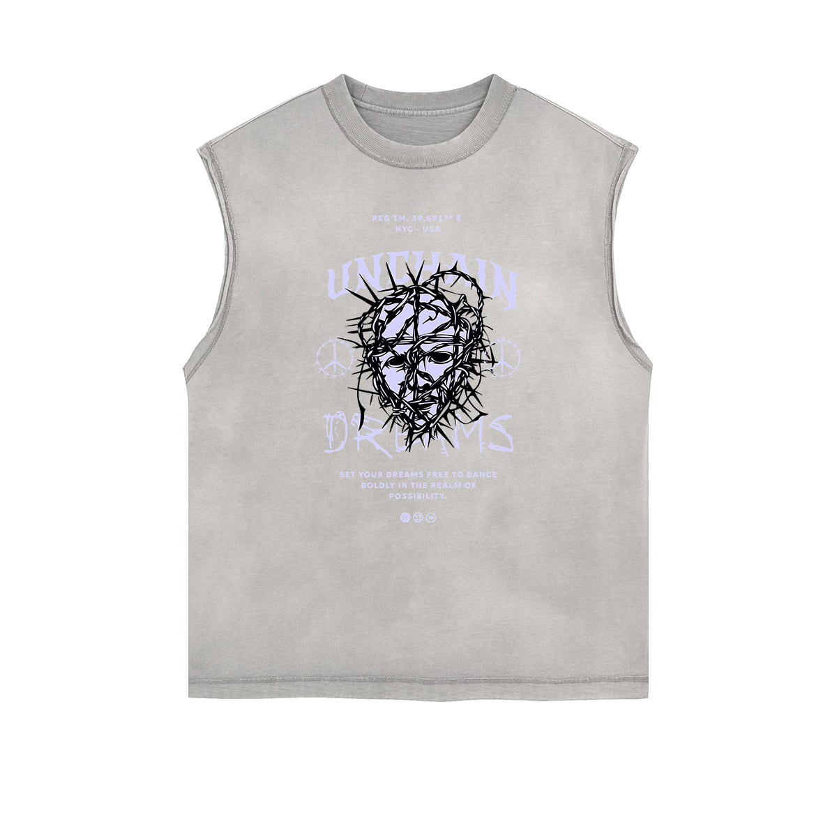 Frayed Edge Mask Graphic Tank Top