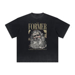 Thick Faded Mask Graphic T Shirt