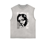 Frayed Edge Mask Graphic Tank Top