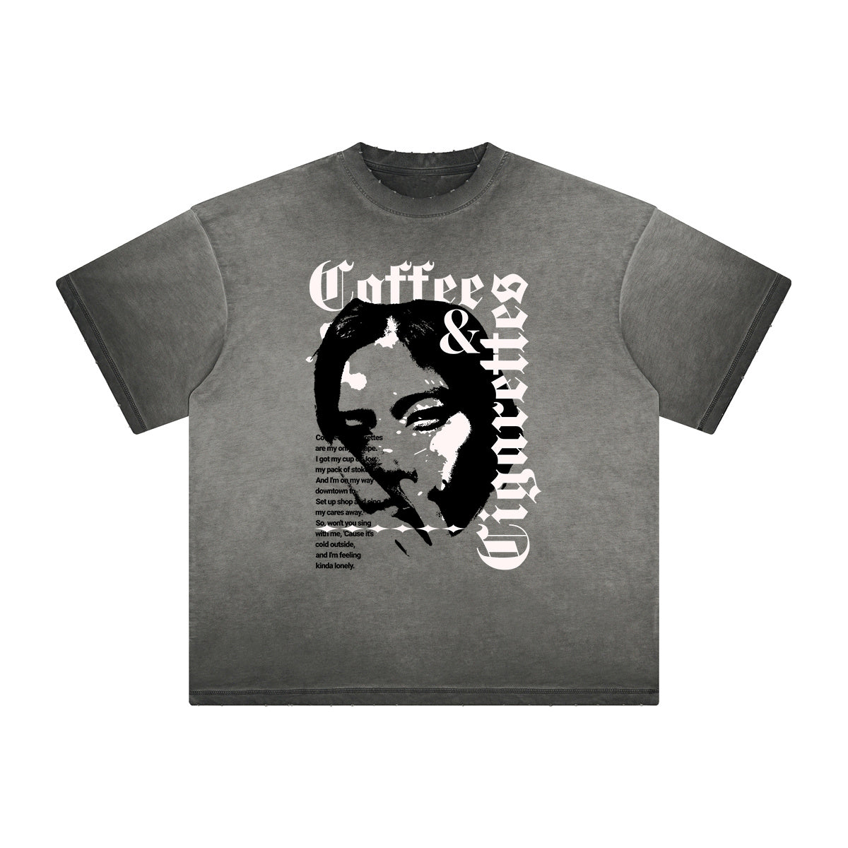 Vintage Frayed Mask Pattern Tee