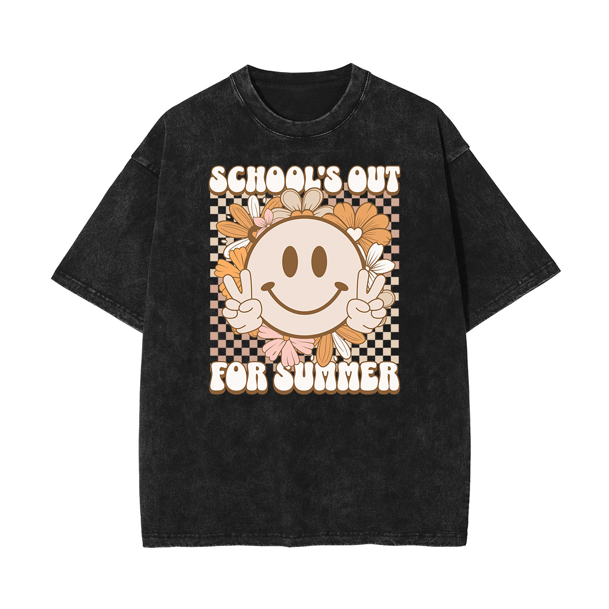 Stone Wash Mask Pattern T Shirt