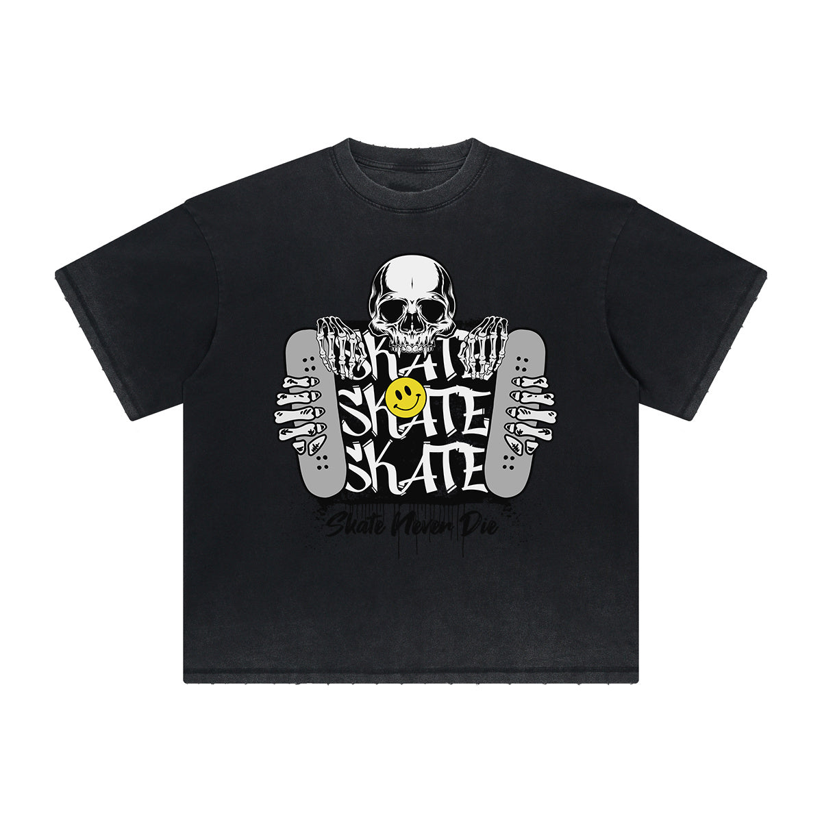 Thick Faded Mask Graphic T Shirt