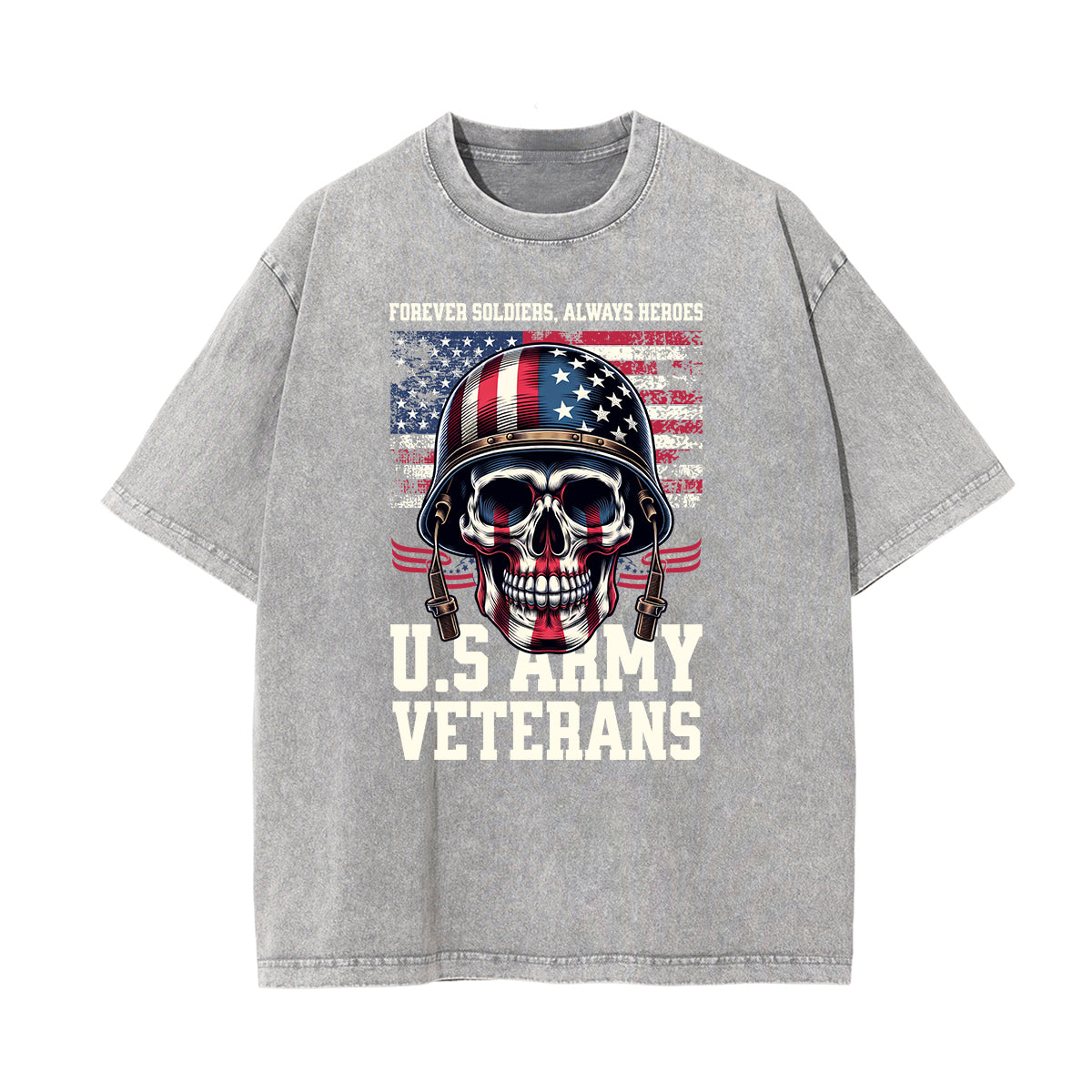 Washed American Skull Graphic Cotton Tee