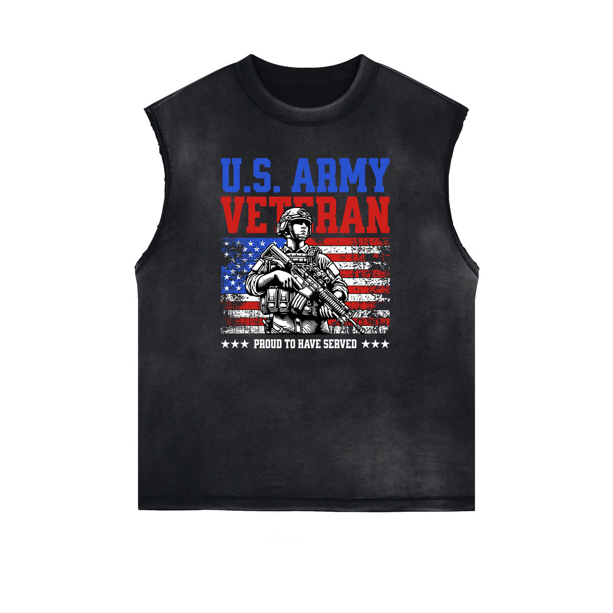 Frayed Edge American Skull Graphic Tank Top