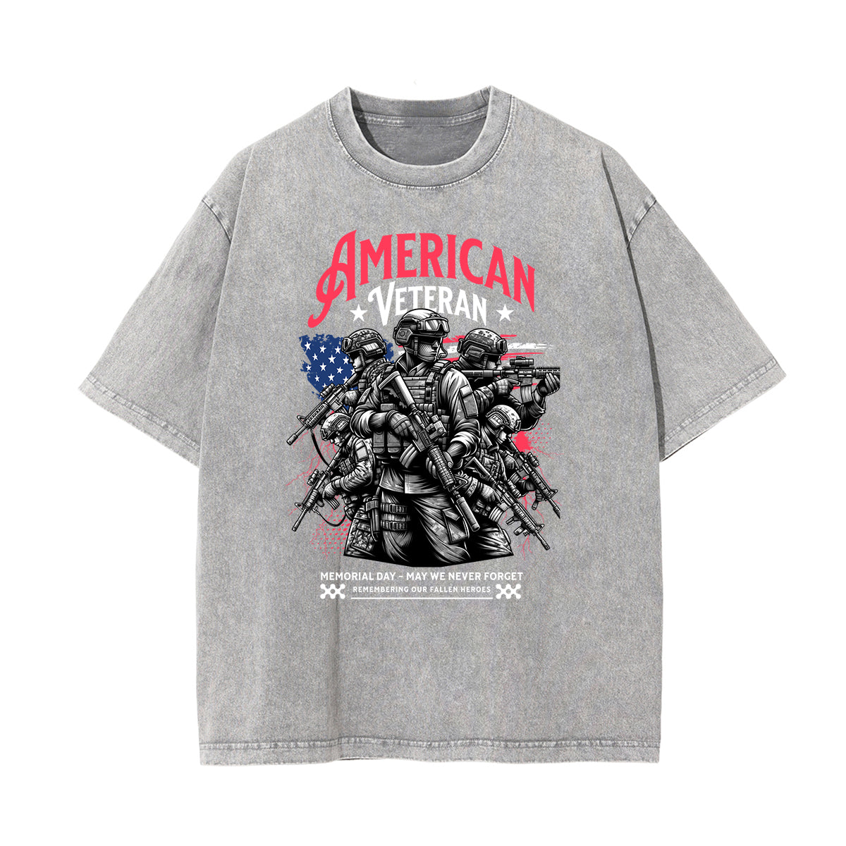 Washed American Skull Graphic Cotton Tee