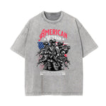 Washed American Skull Graphic Cotton Tee