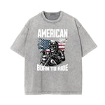 Washed American Skull Graphic Cotton Tee