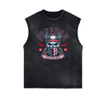 Frayed Edge American Skull Graphic Tank Top