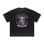 Vintage Frayed American Skull Pattern Tee