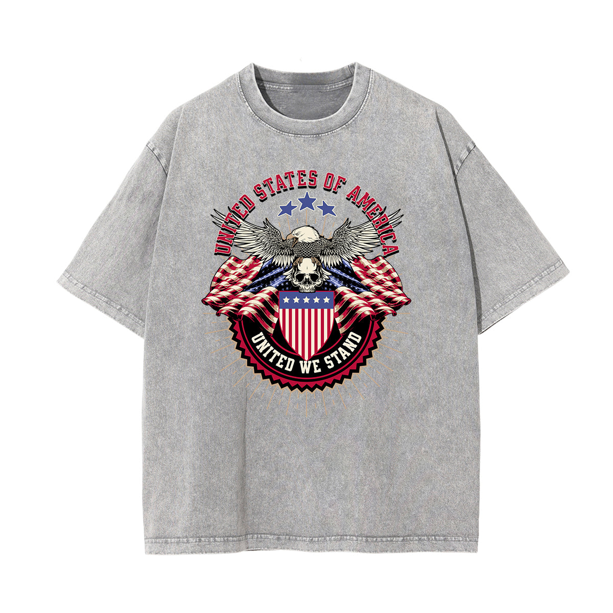 Washed American Skull Graphic Cotton Tee