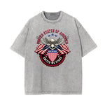 Washed American Skull Graphic Cotton Tee