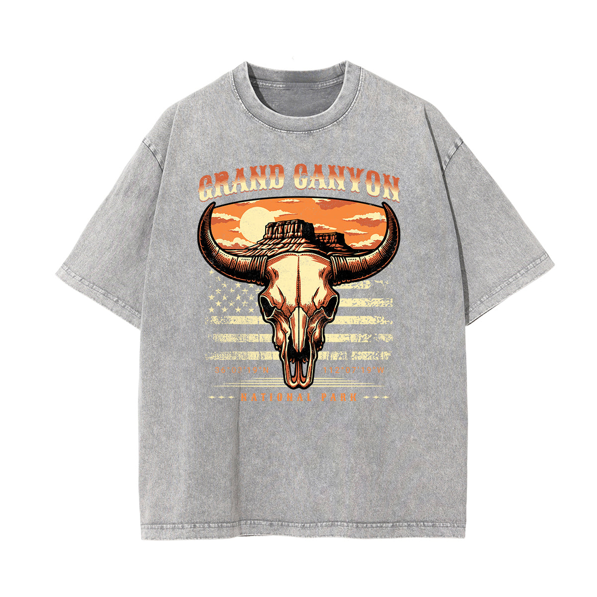 Washed American Skull Graphic Cotton Tee