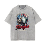 Washed American Skull Graphic Cotton Tee