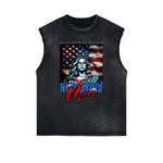 Frayed Edge American Skull Graphic Tank Top