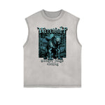 Frayed Edge Wolf Graphic Tank Top