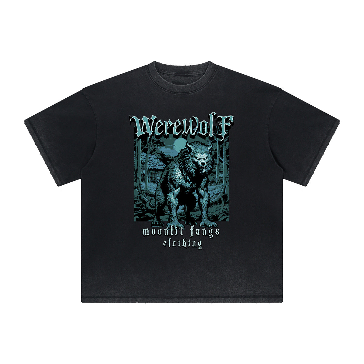 Vintage Frayed Wolf Pattern Tee