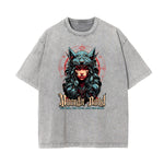 Washed Wolf Graphic Cotton Tee