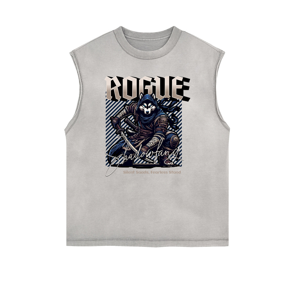 Frayed Edge Wolf Graphic Tank Top
