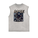 Frayed Edge Wolf Graphic Tank Top
