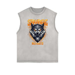 Frayed Edge Wolf Graphic Tank Top