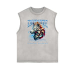 Frayed Edge Wolf Graphic Tank Top