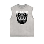 Frayed Edge Wolf Graphic Tank Top