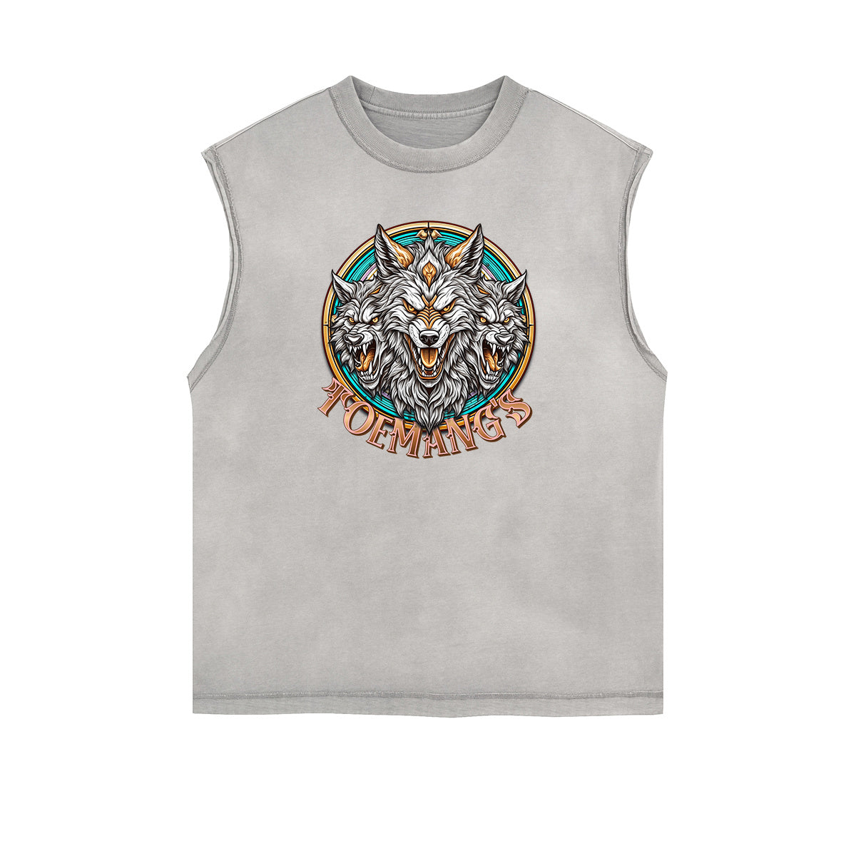 Frayed Edge Wolf Graphic Tank Top
