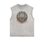 Frayed Edge Wolf Graphic Tank Top