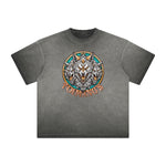 Heavy Fade Wolf Graphic T Shirt