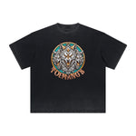 Vintage Frayed Wolf Pattern Tee