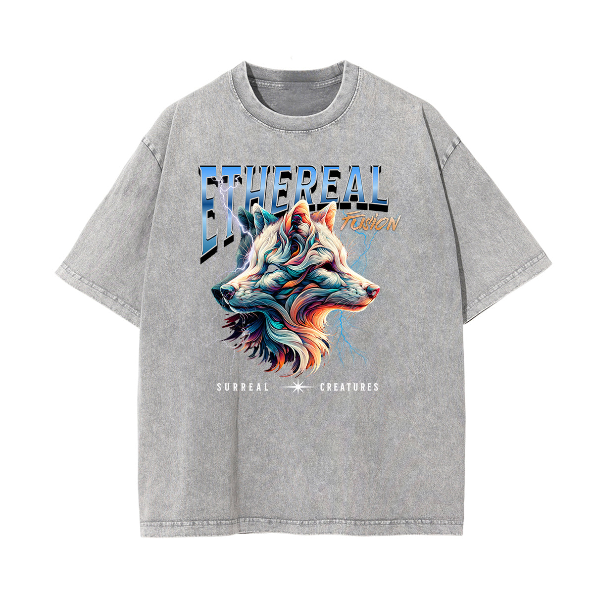 Washed Wolf Graphic Cotton Tee