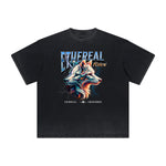 Vintage Frayed Wolf Pattern Tee