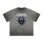 Heavy Fade Wolf Graphic T Shirt