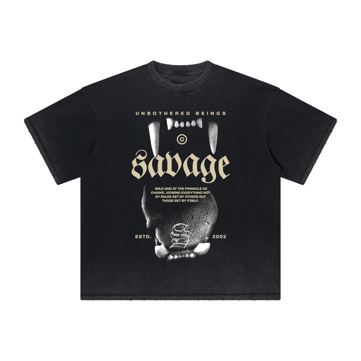 Vintage Frayed Wolf Pattern Tee