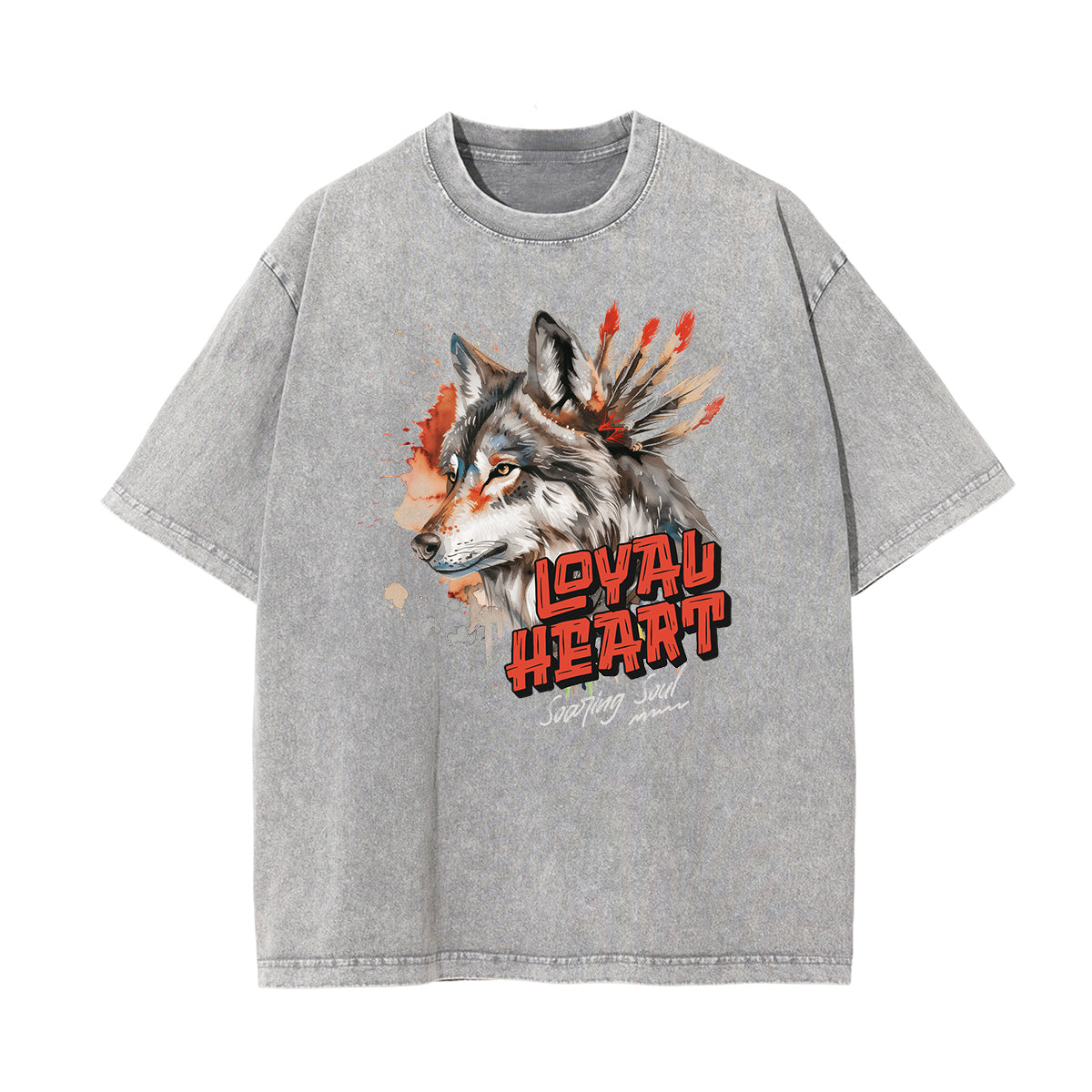 Washed Wolf Graphic Cotton Tee