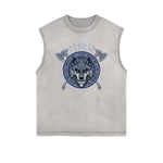Frayed Edge Wolf Graphic Tank Top