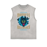 Frayed Edge Wolf Graphic Tank Top